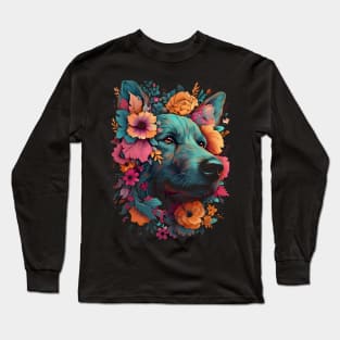 colorful dog Long Sleeve T-Shirt